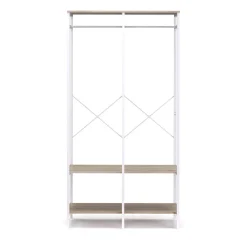 Garderobe Kleiderständer 94 x 180 cm weiss/braun