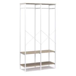 Garderobe Kleiderständer 94 x 180 cm weiss/braun