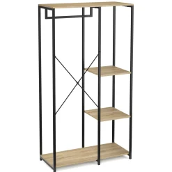 Garderobe Kleiderständer 90 x 167 cm braun/schwarz