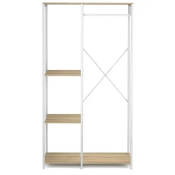 Garderobe Kleiderständer 90 x 167 cm braun/weiss