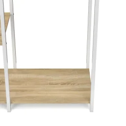 Garderobe Kleiderständer 90 x 167 cm braun/weiss