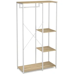 Garderobe Kleiderständer 90 x 167 cm braun/weiss