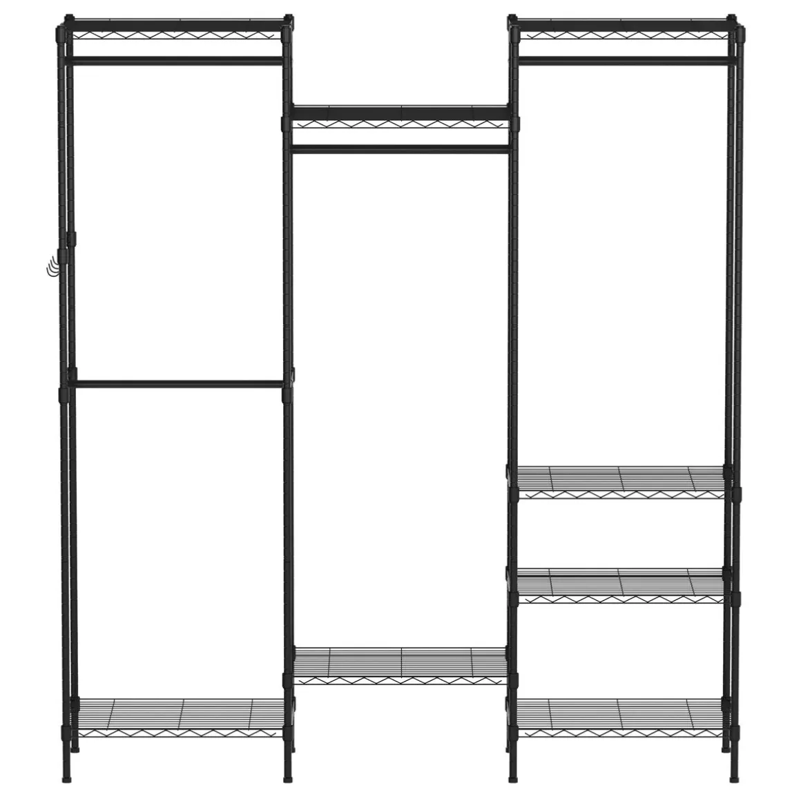 Garderobe Kleiderständer 174 x 195 cm schwarz