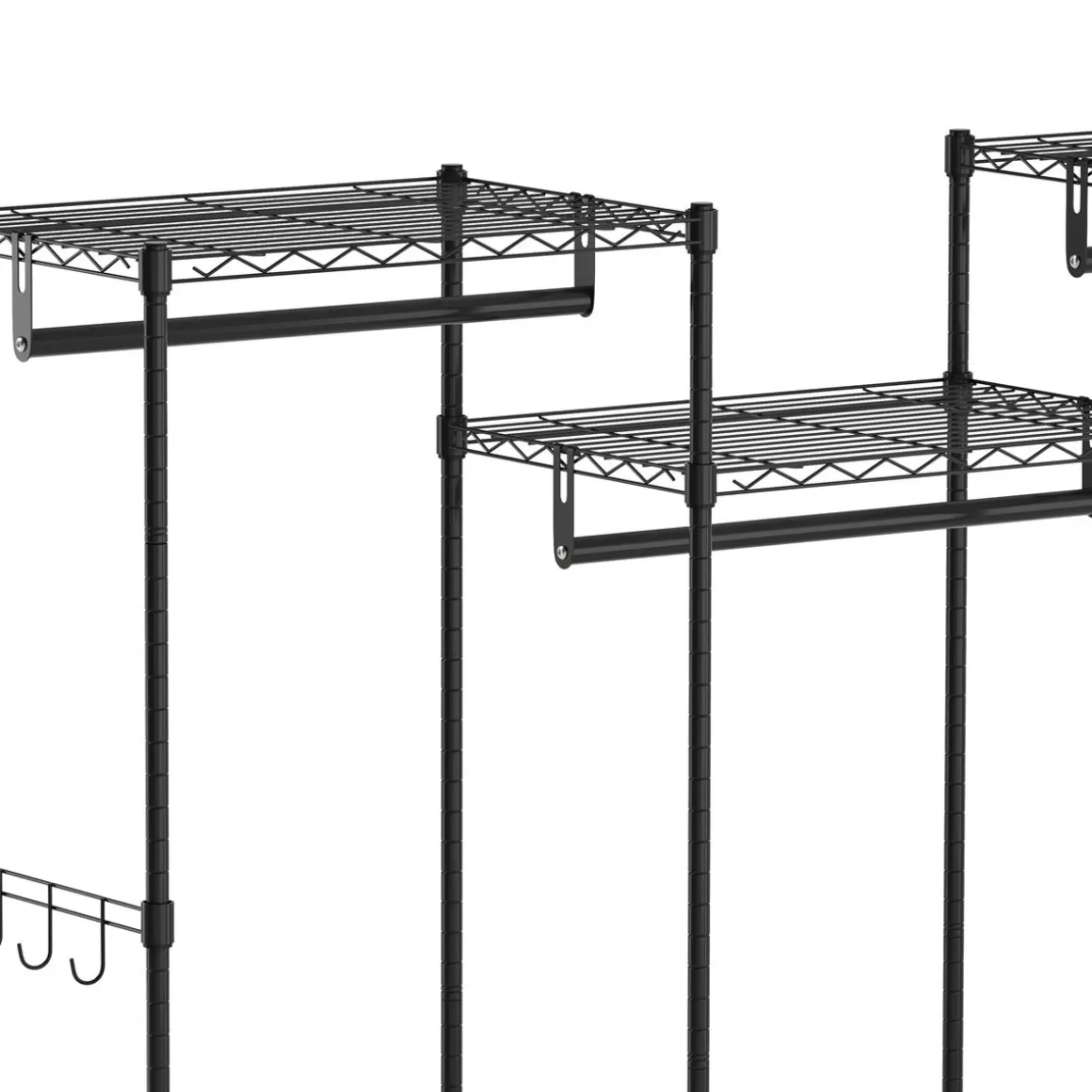 Garderobe Kleiderständer 174 x 195 cm schwarz