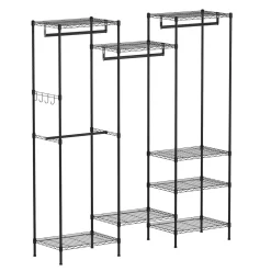 Garderobe Kleiderständer 174 x 195 cm schwarz