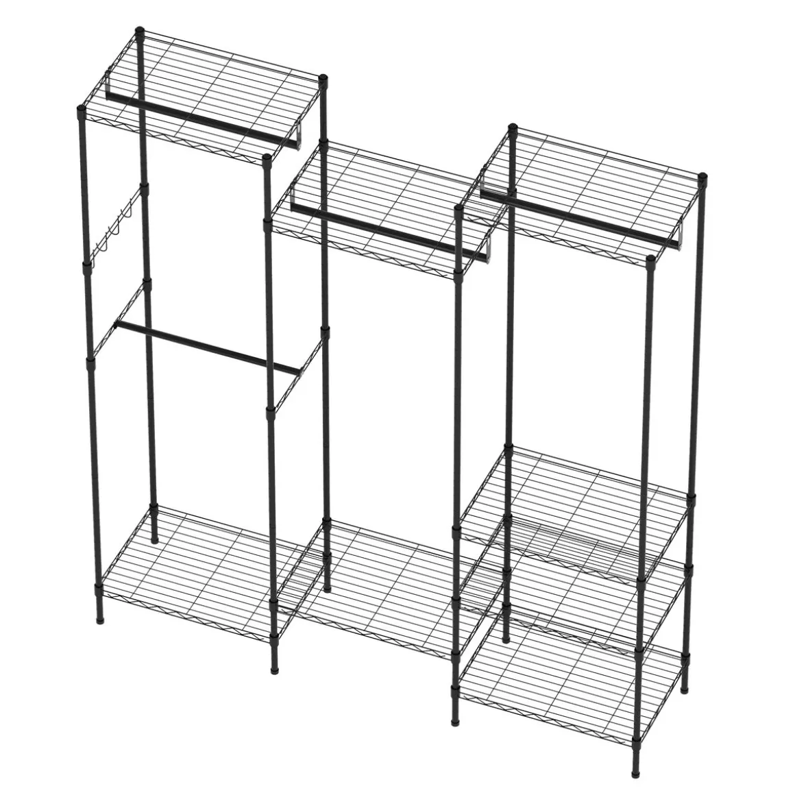 Garderobe Kleiderständer 174 x 195 cm schwarz