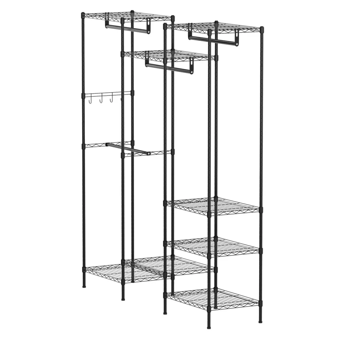 Garderobe Kleiderständer 174 x 195 cm schwarz