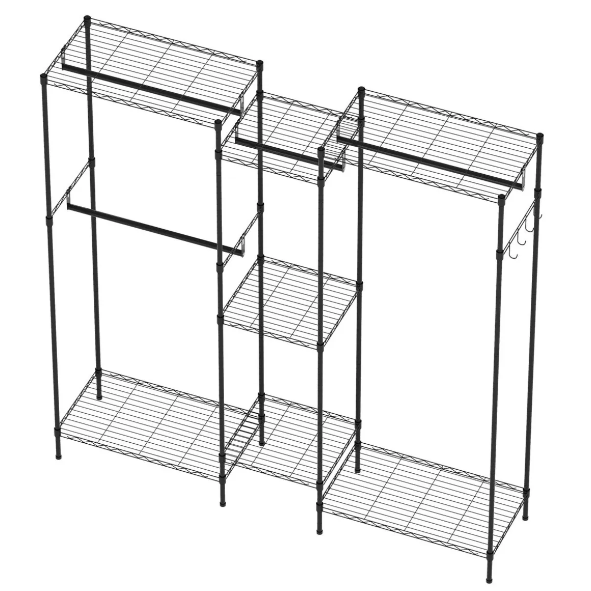 Garderobe Kleiderständer 189 x 195 cm schwarz