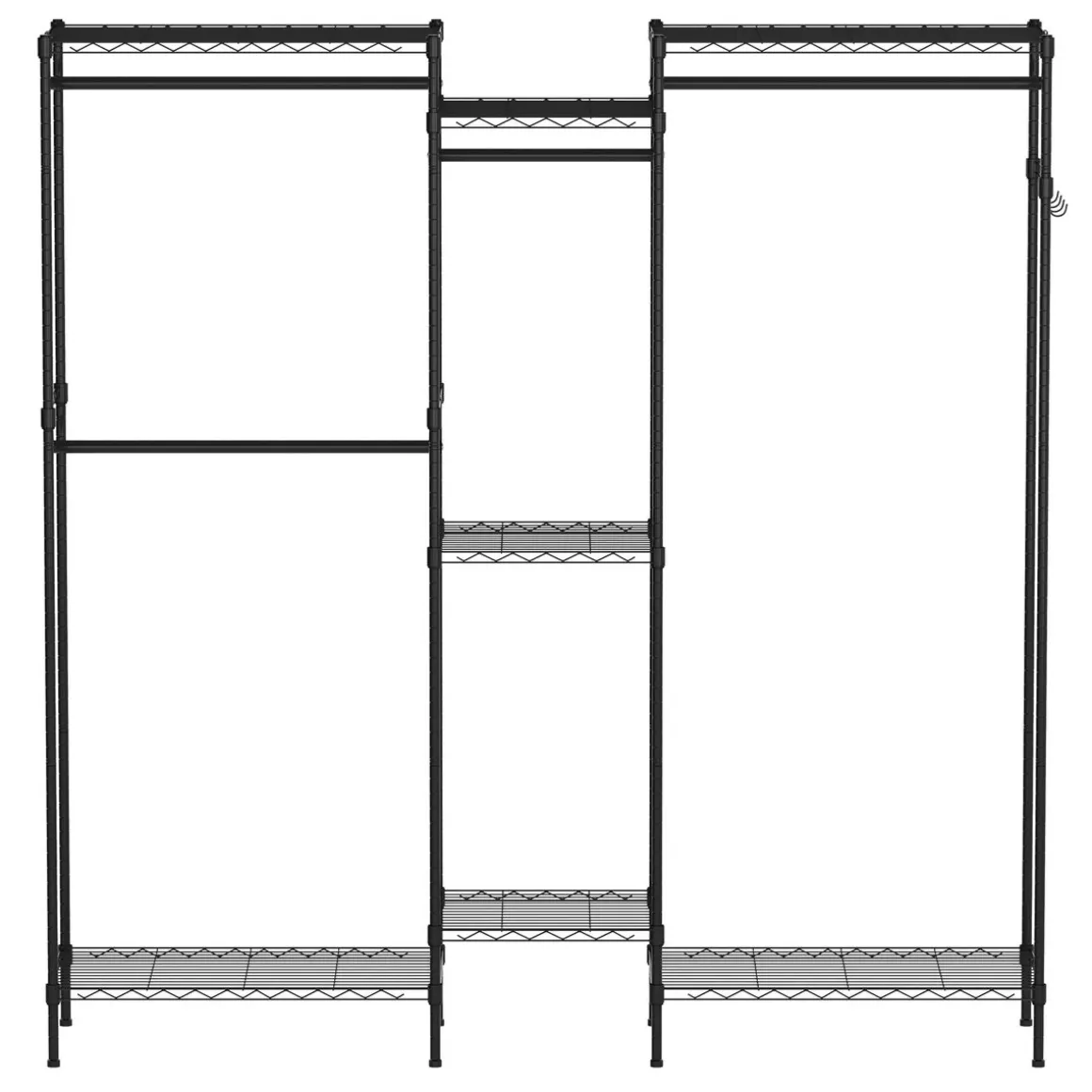 Garderobe Kleiderständer 189 x 195 cm schwarz