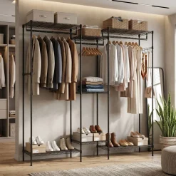 Garderobe Kleiderständer 189 x 195 cm schwarz