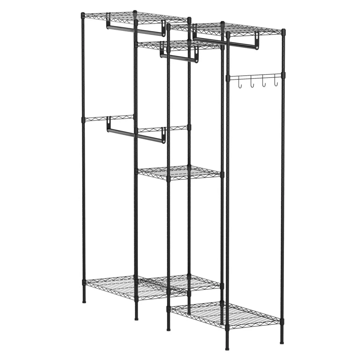 Garderobe Kleiderständer 189 x 195 cm schwarz