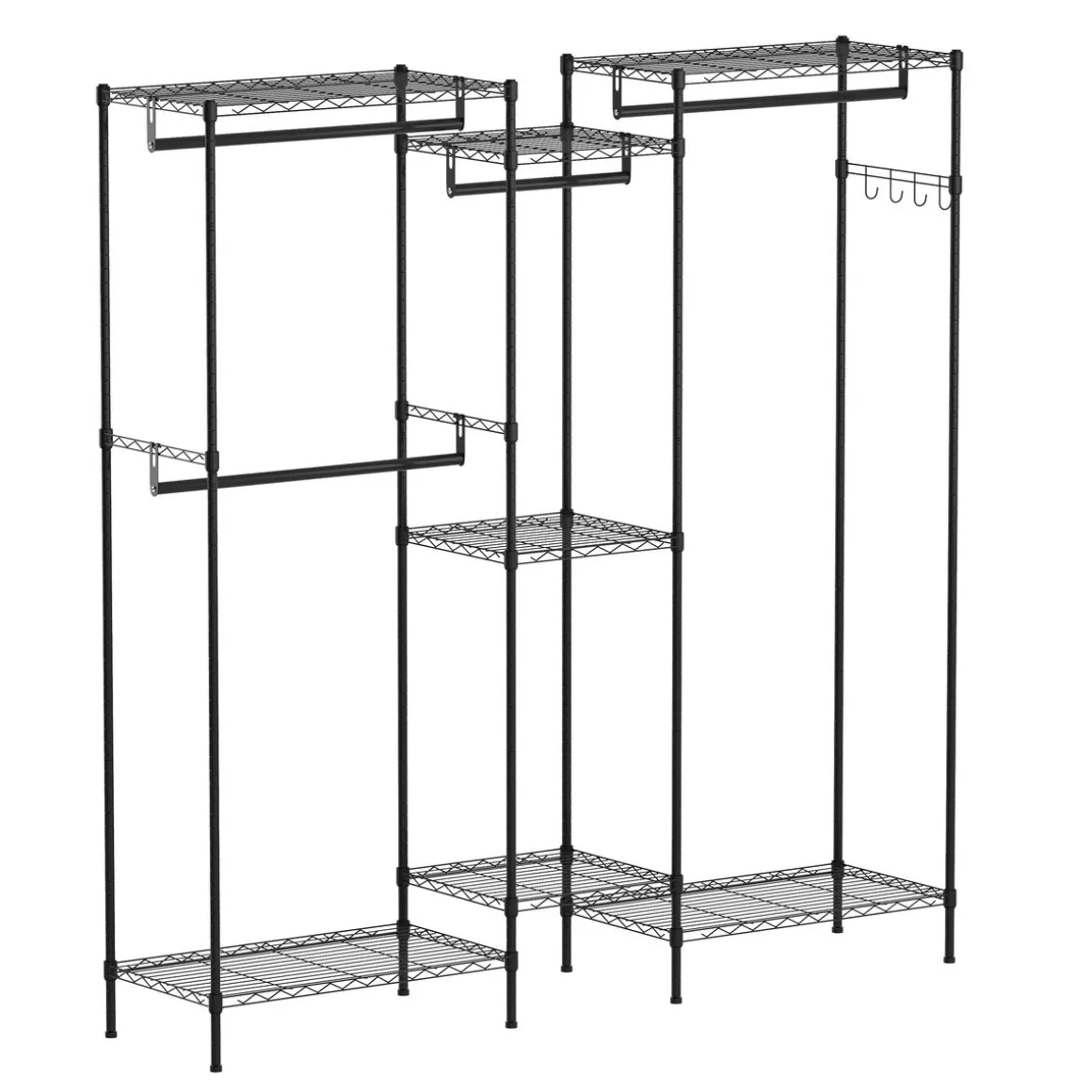 Garderobe Kleiderständer 189 x 195 cm schwarz