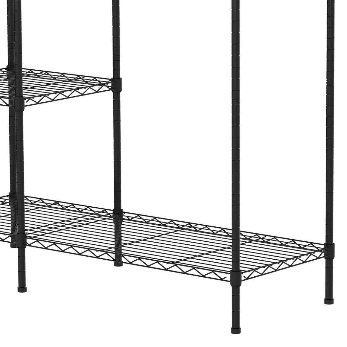 Garderobe Kleiderständer 114 x 195 cm mit 3 Stangen schwarz