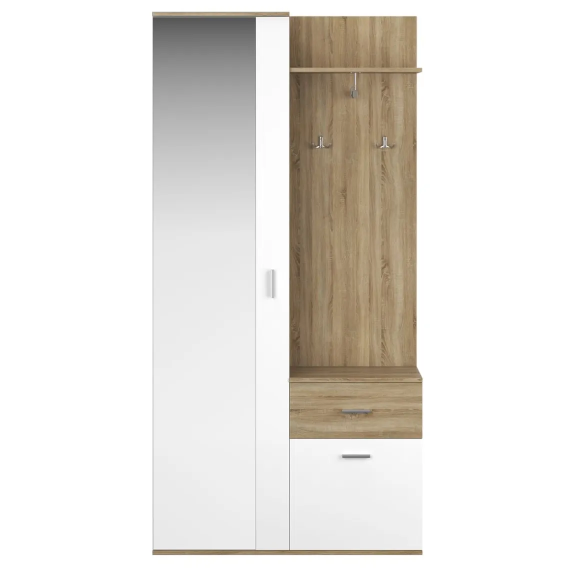 Garderobe NAZARIO 97 x 195 cm hellbraun/weiss