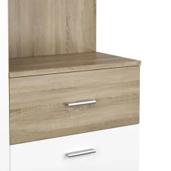 Garderobe NAZARIO 97 x 195 cm hellbraun/weiss