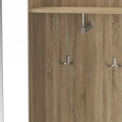 Garderobe NAZARIO 97 x 195 cm hellbraun/weiss