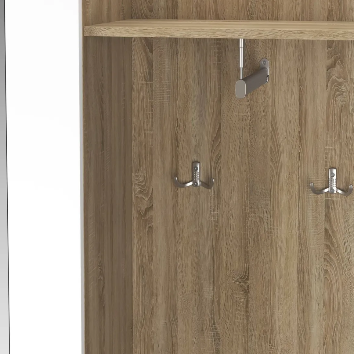 Garderobe NAZARIO 97 x 195 cm hellbraun/weiss