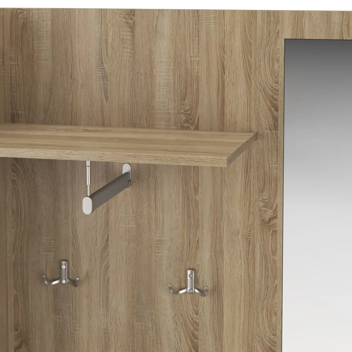 Garderobe ROMANO 140 x 180 cm hellbraun/weiss