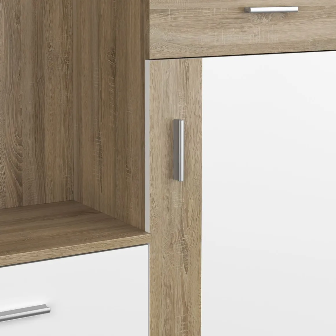 Garderobe ROMANO 140 x 180 cm hellbraun/weiss