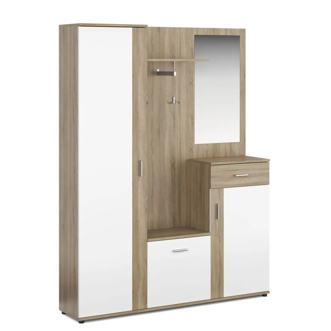 Garderobe ROMANO 140 x 180 cm hellbraun/weiss