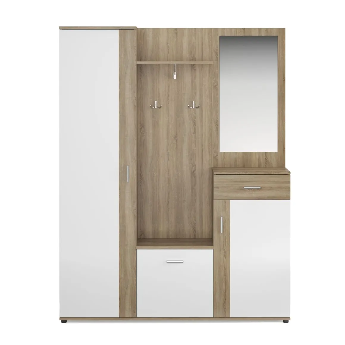 Garderobe ROMANO 140 x 180 cm hellbraun/weiss