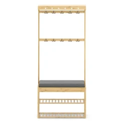 Garderobe Schuhregal Bambus BRENT 70 x 175 cm natur