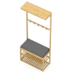 Garderobe Schuhregal Bambus BRENT 70 x 175 cm natur