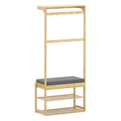 Garderobe Schuhregal Bambus BRENT 70 x 175 cm natur