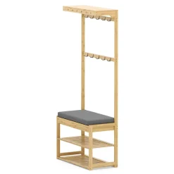 Garderobe Schuhregal Bambus BRENT 70 x 175 cm natur