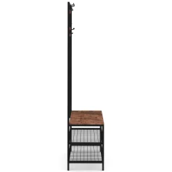 Garderobe Schuhregal mit Spiegel Vintage BONITA 90 x 185 cm