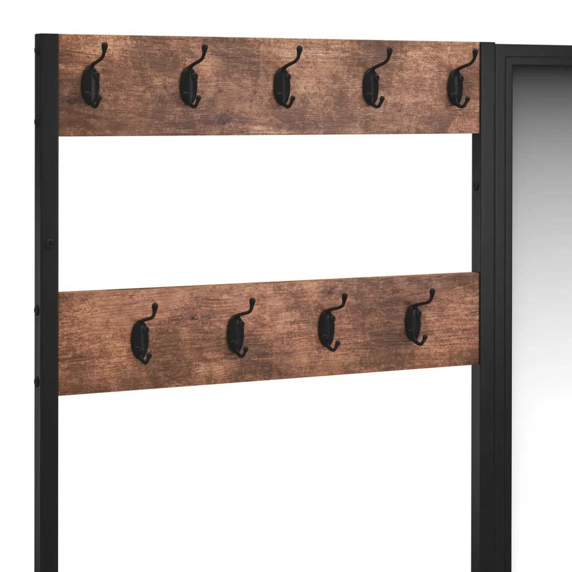 Garderobe Schuhregal mit Spiegel Vintage BONITA 90 x 185 cm