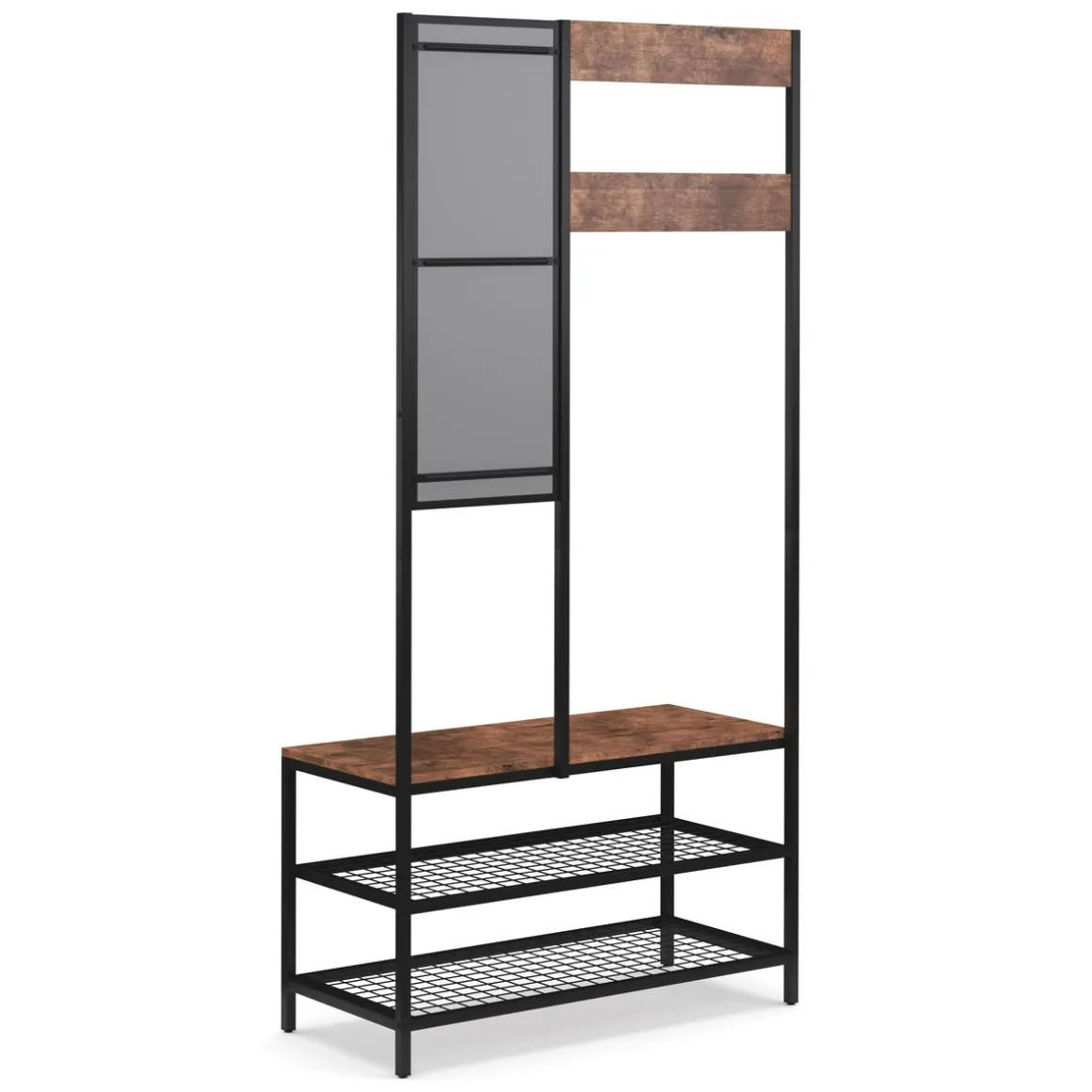 Garderobe Schuhregal mit Spiegel Vintage BONITA 90 x 185 cm