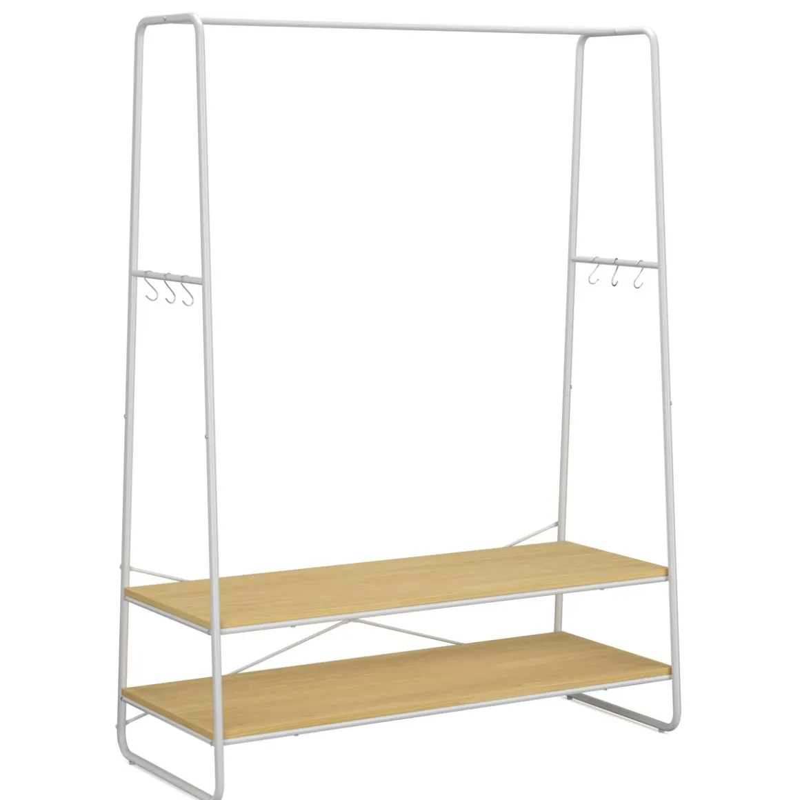 Garderobe Schuhregal 100 x 160 cm hellbraun/weiss