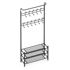 Garderobe Schuhregal 80 x 186 cm schwarz