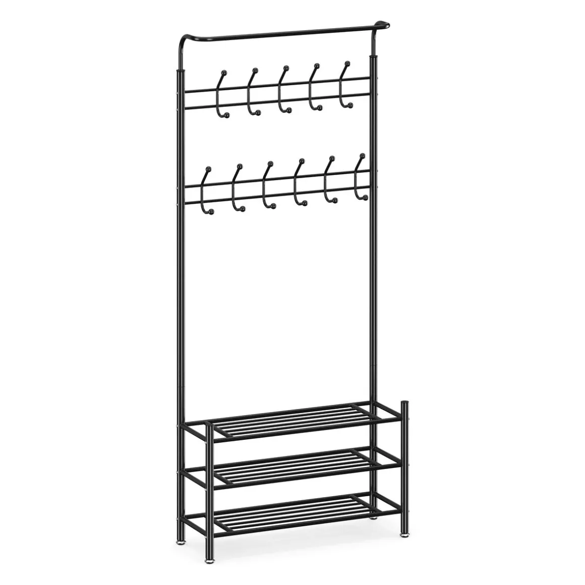 Garderobe Schuhregal 80 x 186 cm schwarz
