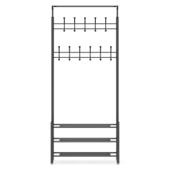 Garderobe Schuhregal 80 x 186 cm schwarz