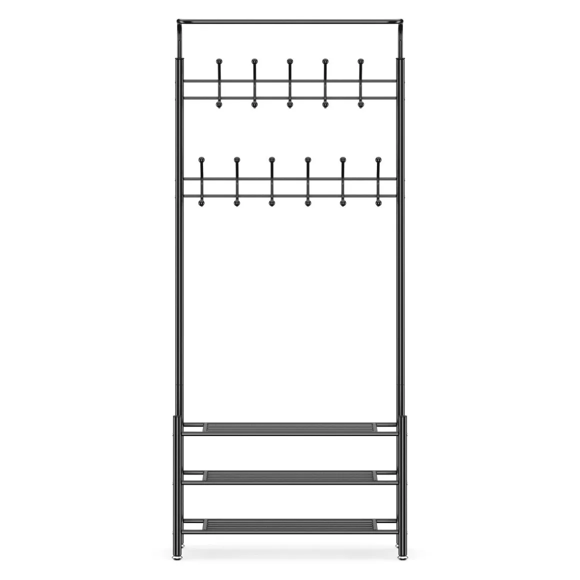 Garderobe Schuhregal 80 x 186 cm schwarz