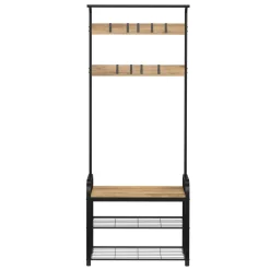 Garderobe Schuhregal 72 x 183 cm schwarz/braun