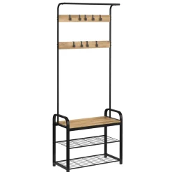 Garderobe Schuhregal 72 x 183 cm schwarz/braun