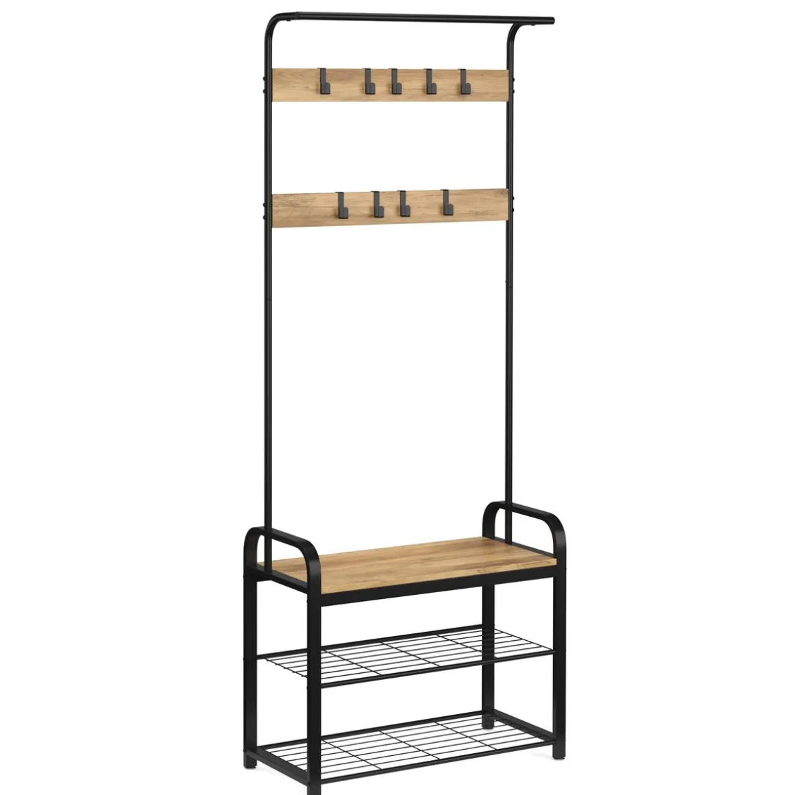 Garderobe Schuhregal 72 x 183 cm schwarz/braun
