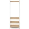Garderobe Schuhregal 60 x 170 cm weiss/hellbraun