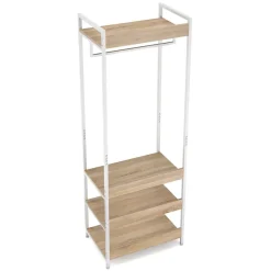 Garderobe Schuhregal 60 x 170 cm weiss/hellbraun
