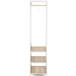 Garderobe Schuhregal 60 x 170 cm weiss/hellbraun