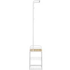 Garderobe Schuhregal 72 x 183 cm weiss/hellbraun