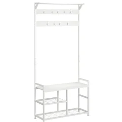 Garderobe Schuhregal 84 x 182 cm weiss