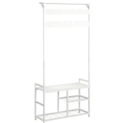 Garderobe Schuhregal 84 x 182 cm weiss