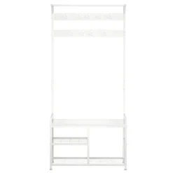 Garderobe Schuhregal 84 x 182 cm weiss