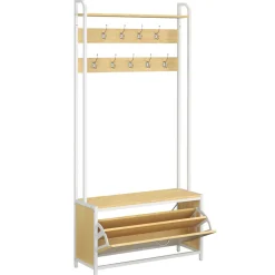 Garderobe Schuhschrank 85 x 180 cm hellbraun/weiss