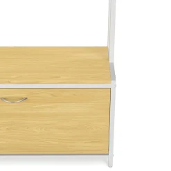 Garderobe Schuhschrank 85 x 180 cm hellbraun/weiss