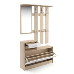 Garderobe Set EVEREST 2-teilig weiss/natur